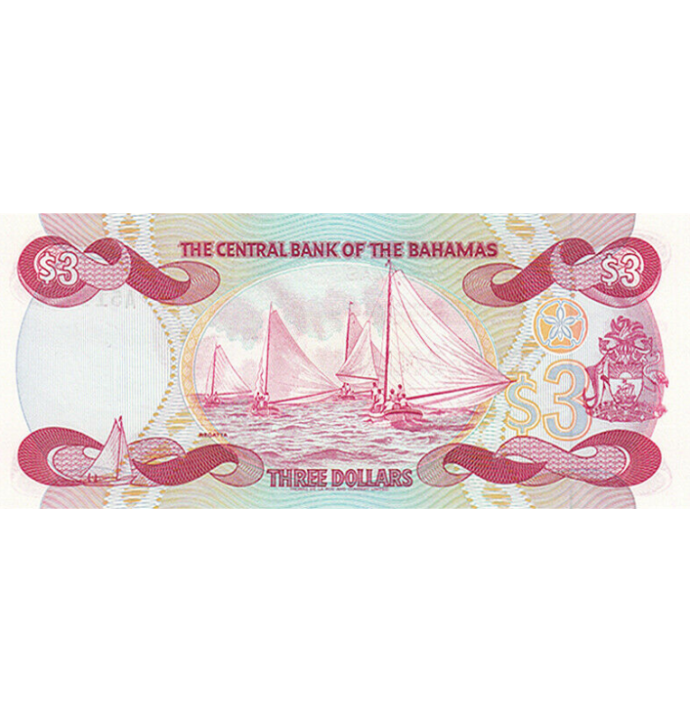 Bahamas 3 Dólares 1984 ND Pick 44a